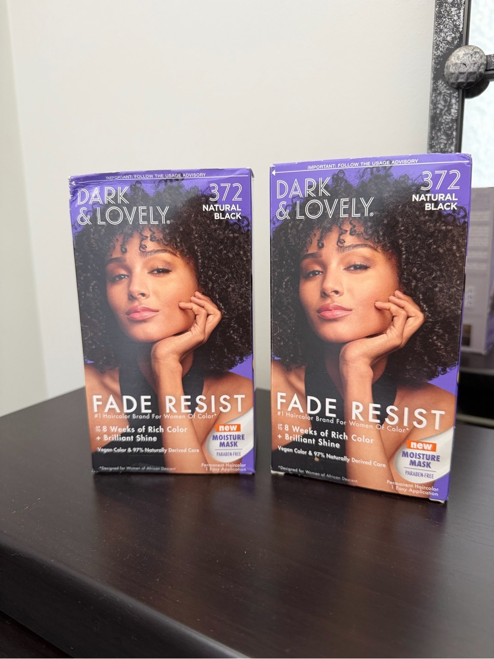 Dark & Lovely Fade Resist Hair Color 372 Natural Black SET OF 2